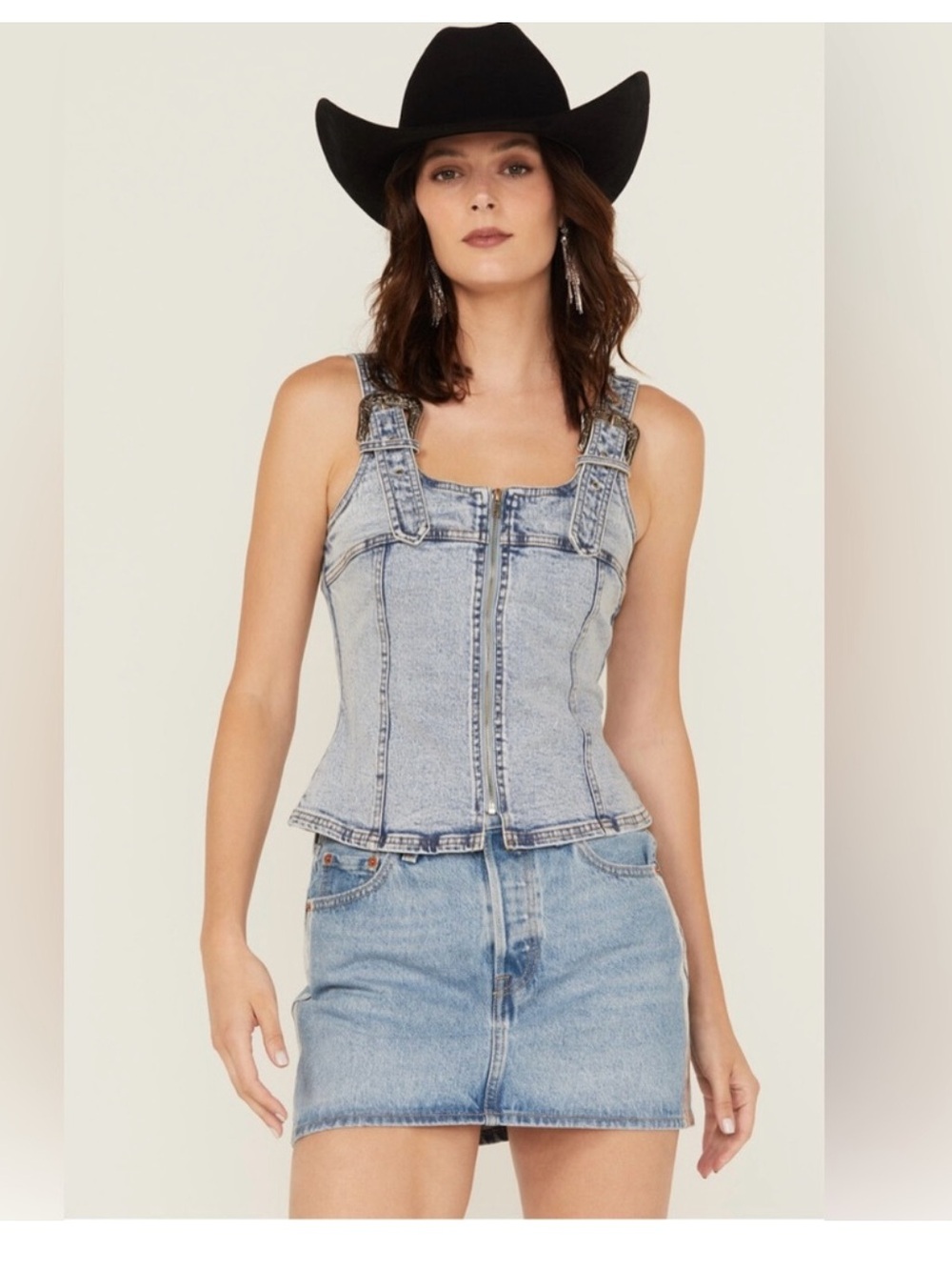 Blue B Denim Top Size Small - Picture 1 of 5